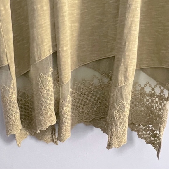 NEW Soft Surroundings Linley Green Asymmetrical Lace Hemline Tunic XS - Picture 8 of 11